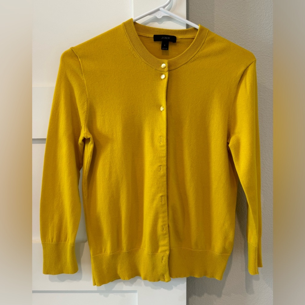 J.Crew Mustard Yellow Cardigan Small